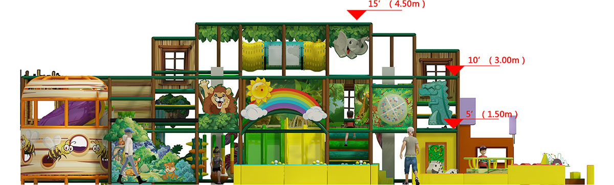 រចនាសម្ព័ន Jungle Themed 001 Style-Soft Play
