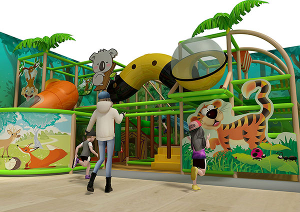 Ġungla Themed 002 Style-Soft Play structure2