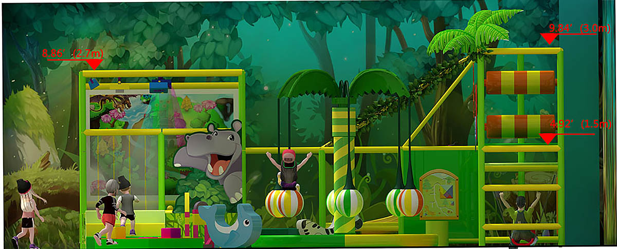 Fa'asologa o le Jungle Themed 003 Style-Soft Play structure